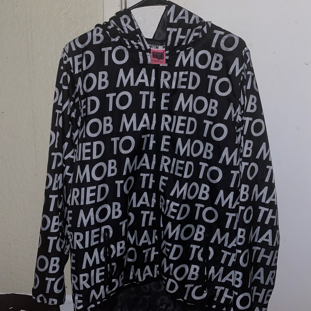 Married to the mob logo-printed windbreaker